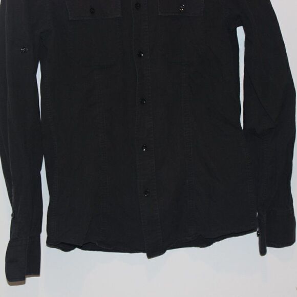 Versus Versace VINTAGE Black Long Sleeve Button-Down Shirt Men's Size 40 - Picture 3 of 10